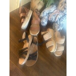Soda Kids Sandals Bundle Size 13 Black Brown Tan Wedges Platforms Flats 3 Pairs